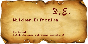 Wildner Eufrozina névjegykártya